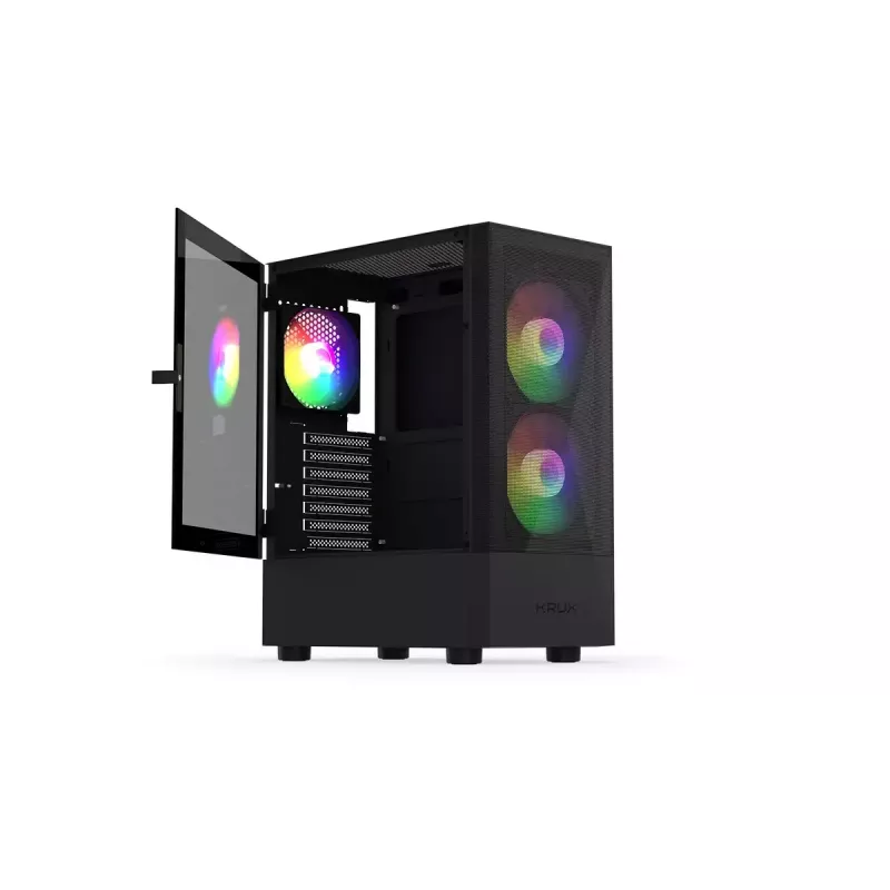 PC case KRUX VAKO KRX0132 ATX black — tempered glass, RGB, supports Mini‑ATX, GPU up to 31 cm, CPU cooler up to 15.9 cm