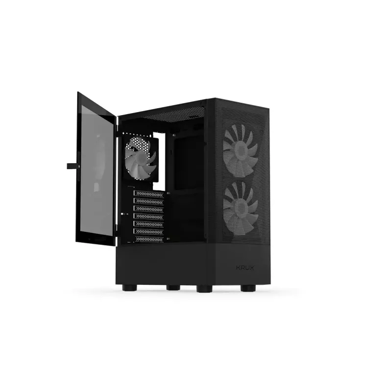 PC case KRUX VAKO KRX0132 ATX black — tempered glass, RGB, supports Mini‑ATX, GPU up to 31 cm, CPU cooler up to 15.9 cm