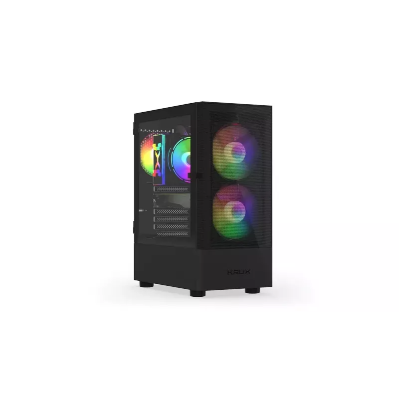 PC case KRUX VAKO KRX0132 ATX black — tempered glass, RGB, supports Mini‑ATX, GPU up to 31 cm, CPU cooler up to 15.9 cm