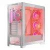 PC Case MODECOM VOLCANO EXPANSE S APEX ARGB Midi Tower White — tempered glass, ARGB, supports micro ATX, GPU up to 430 mm