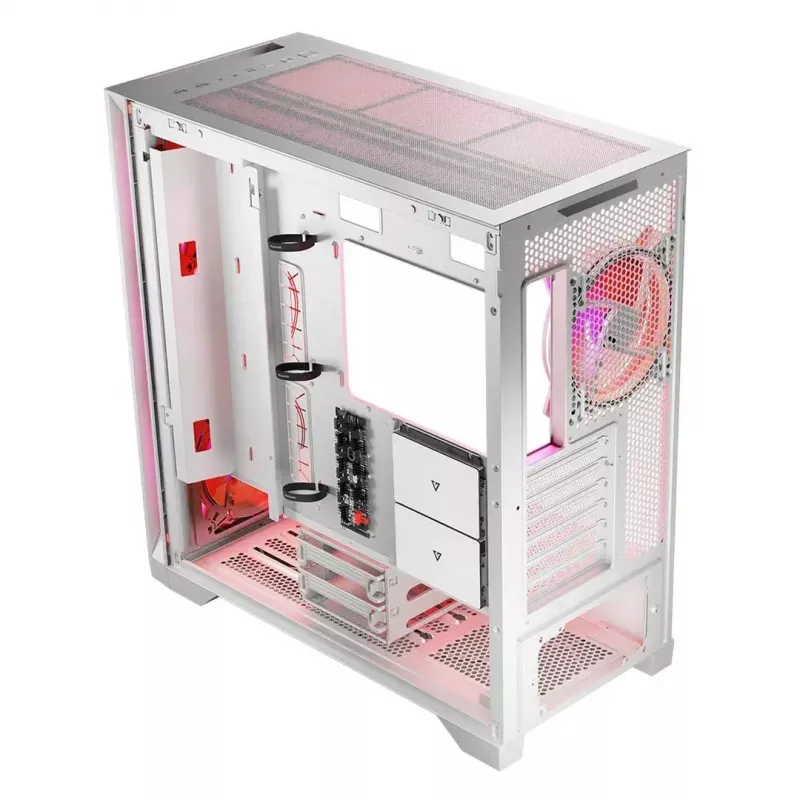 PC Case MODECOM VOLCANO EXPANSE S APEX ARGB Midi Tower White — tempered glass, ARGB, supports micro ATX, GPU up to 430 mm