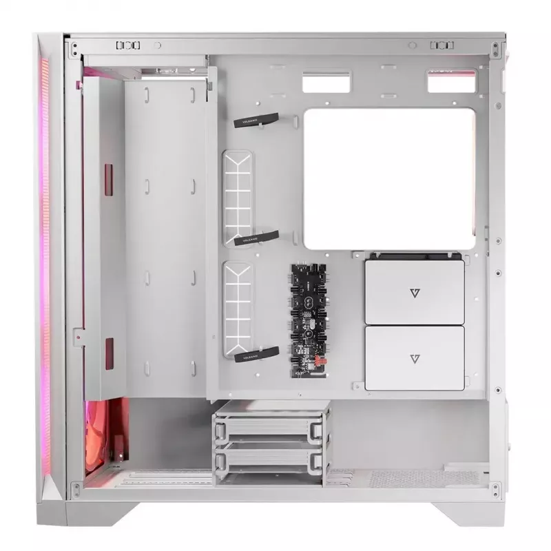 PC Case MODECOM VOLCANO EXPANSE S APEX ARGB Midi Tower White — tempered glass, ARGB, supports micro ATX, GPU up to 430 mm