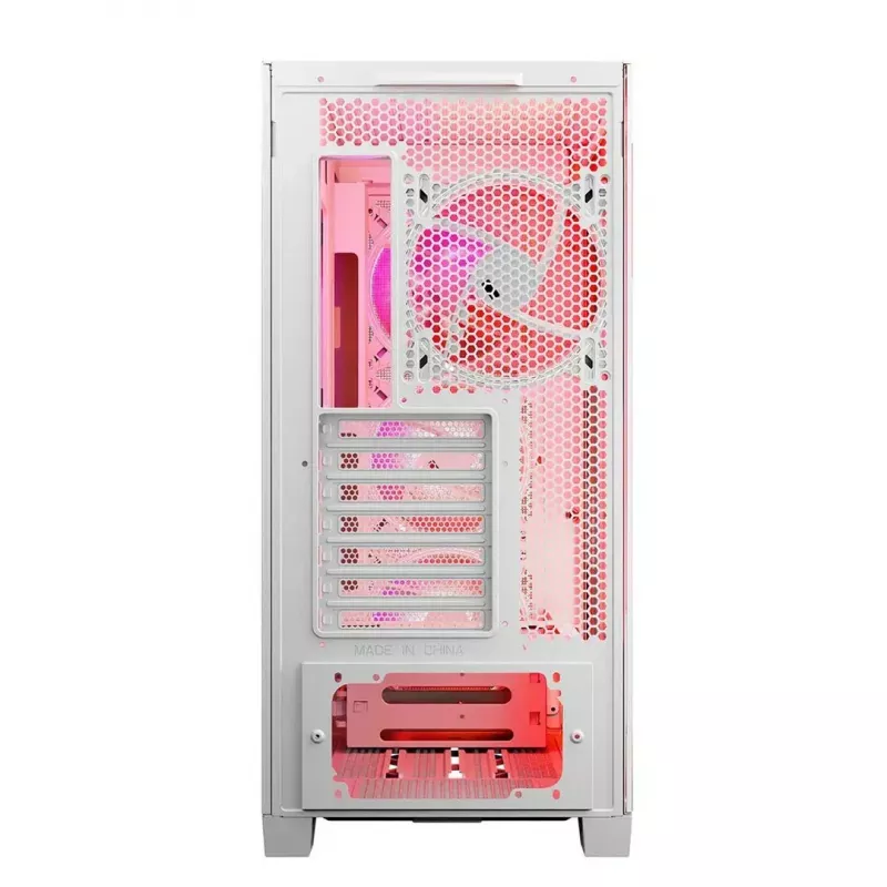 PC Case MODECOM VOLCANO EXPANSE S APEX ARGB Midi Tower White — tempered glass, ARGB, supports micro ATX, GPU up to 430 mm