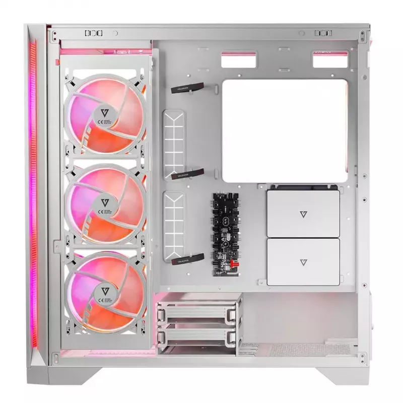 PC Case MODECOM VOLCANO EXPANSE S APEX ARGB Midi Tower White — tempered glass, ARGB, supports micro ATX, GPU up to 430 mm