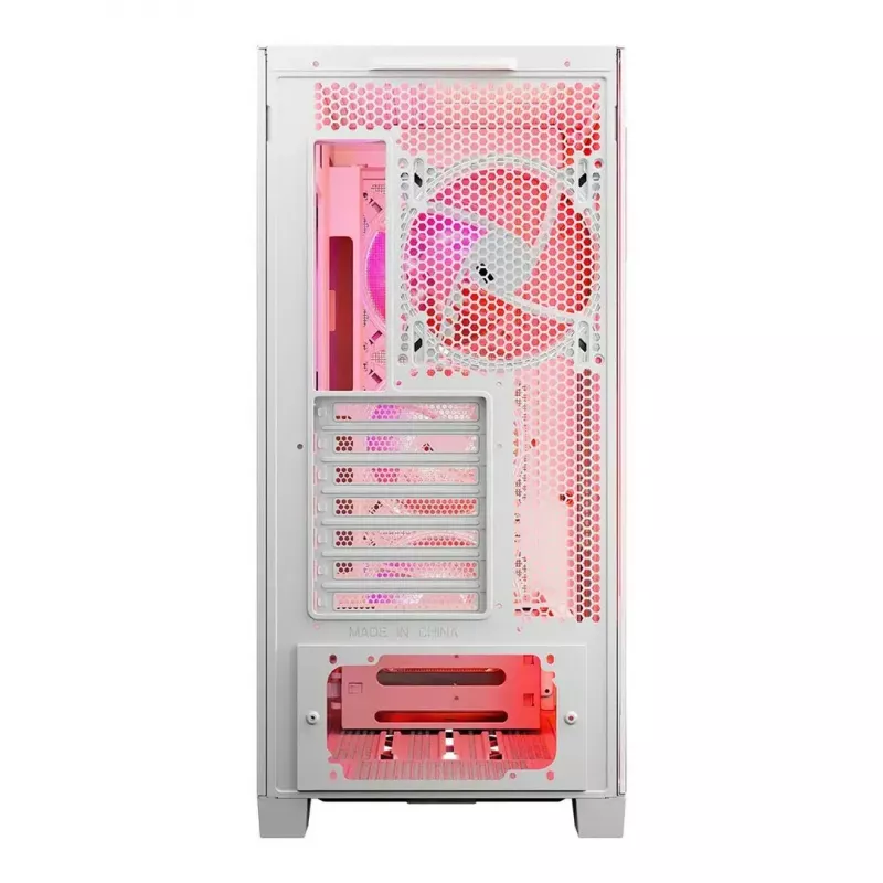 PC Case MODECOM VOLCANO EXPANSE T APEX ARGB MIDI White — tempered glass, ARGB, USB-C, supports micro‑ATX, GPU up to 430 mm