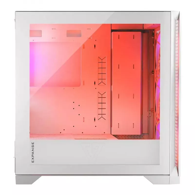 PC Case MODECOM VOLCANO EXPANSE T APEX ARGB MIDI White — tempered glass, ARGB, USB-C, supports micro‑ATX, GPU up to 430 mm