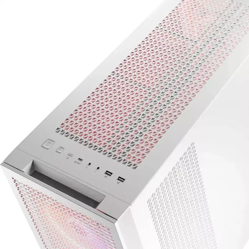 PC Case MODECOM VOLCANO EXPANSE T APEX ARGB MIDI White — tempered glass, ARGB, USB-C, supports micro‑ATX, GPU up to 430 mm