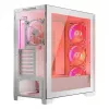 PC Case MODECOM VOLCANO EXPANSE T APEX ARGB MIDI White — tempered glass, ARGB, USB-C, supports micro‑ATX, GPU up to 430 mm