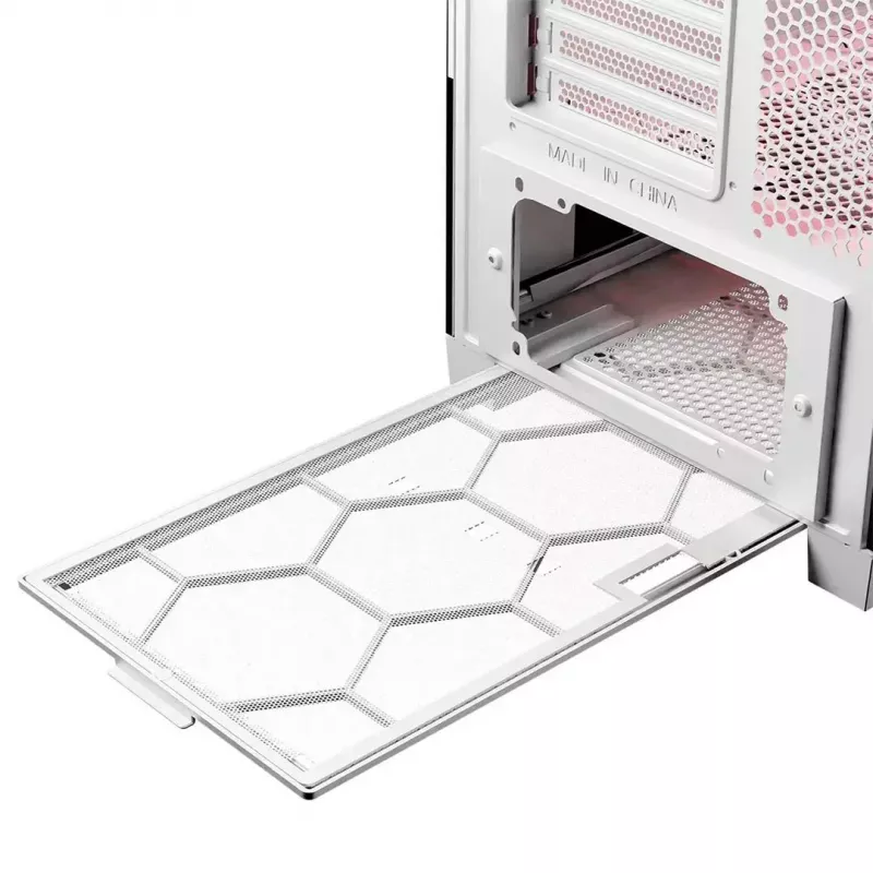 PC Case MODECOM VOLCANO EXPANSE T APEX ARGB MIDI White — tempered glass, ARGB, USB-C, supports micro‑ATX, GPU up to 430 mm
