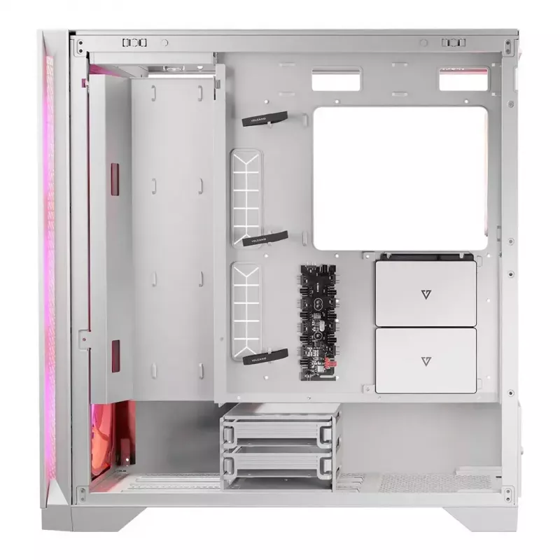 PC Case MODECOM VOLCANO EXPANSE T APEX ARGB MIDI White — tempered glass, ARGB, USB-C, supports micro‑ATX, GPU up to 430 mm