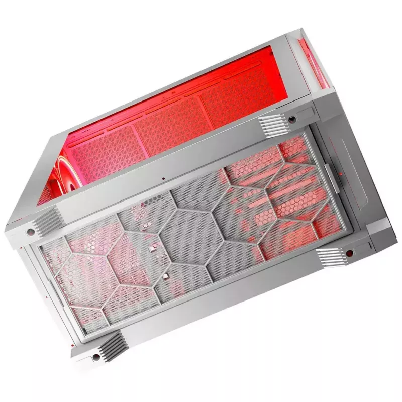 PC Case MODECOM VOLCANO EXPANSE T APEX ARGB MIDI White — tempered glass, ARGB, USB-C, supports micro‑ATX, GPU up to 430 mm