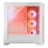 PC Case MODECOM VOLCANO EXPANSE T APEX ARGB MIDI White — tempered glass, ARGB, USB-C, supports micro‑ATX, GPU up to 430 mm