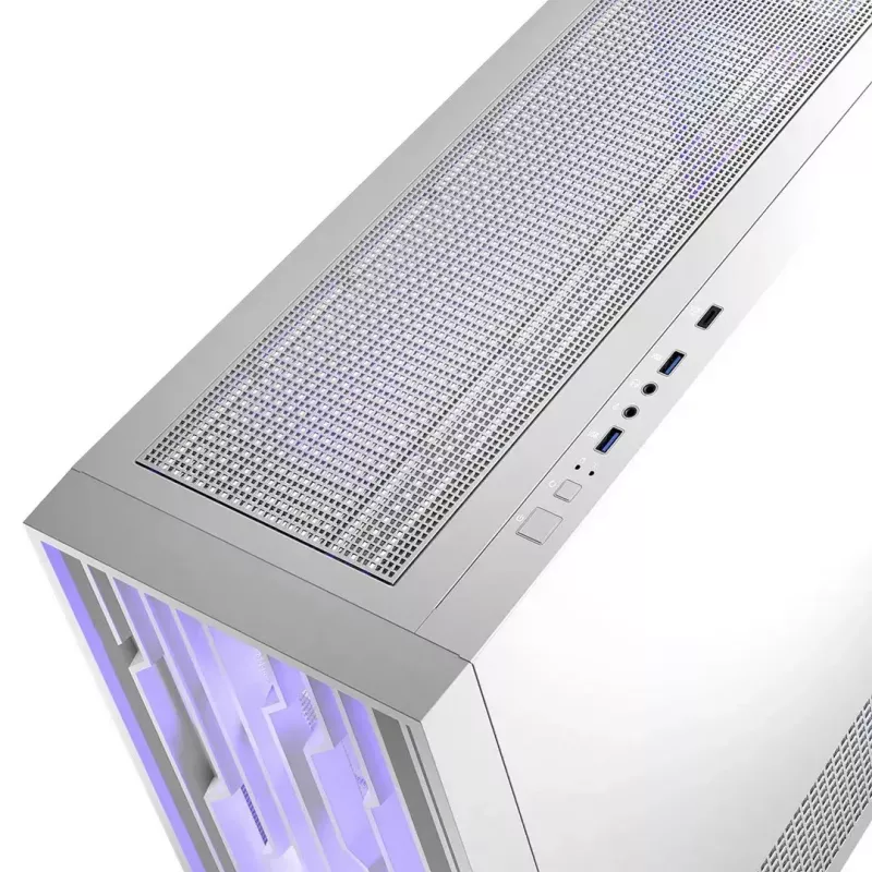 PC case MODECOM Volcano Perun Apex ARGB white — Midi Tower, tempered glass, ARGB, USB-C, supports micro ATX, GPU up to 39 cm
