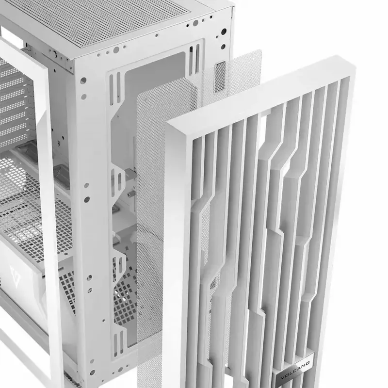 PC case MODECOM Volcano Perun Apex ARGB white — Midi Tower, tempered glass, ARGB, USB-C, supports micro ATX, GPU up to 39 cm