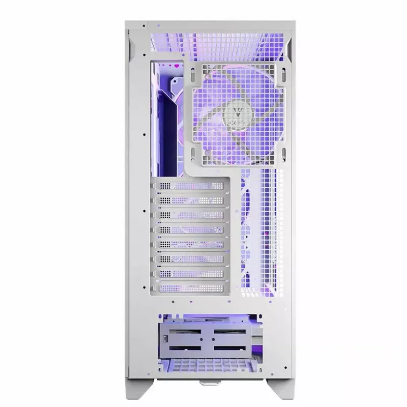 PC case MODECOM Volcano Perun Apex ARGB white — Midi Tower, tempered glass, ARGB, USB-C, supports micro ATX, GPU up to 39 cm