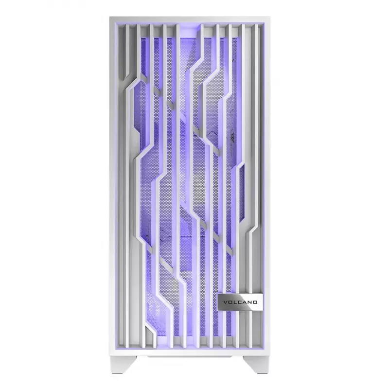 PC case MODECOM Volcano Perun Apex ARGB white — Midi Tower, tempered glass, ARGB, USB-C, supports micro ATX, GPU up to 39 cm