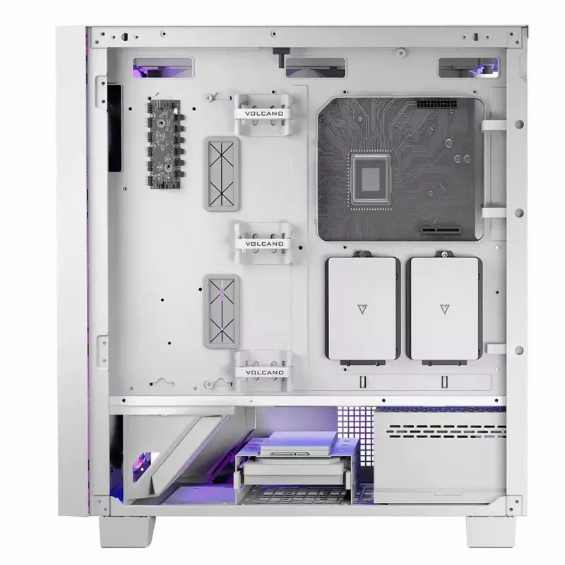PC case MODECOM Volcano Perun Apex ARGB white — Midi Tower, tempered glass, ARGB, USB-C, supports micro ATX, GPU up to 39 cm