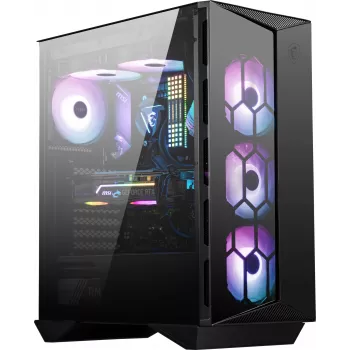MSI MPG GUNGNIR 110R Mid Tower Gaming Computer Case Black, USB 3.2 Gen2 Type C, 4x 120mm ARGB Fan, Mystic Light Sync, 1 to 6 ARGB Control board, 2x Tempered Glass Panels, ATX, mATX, mini-ITX