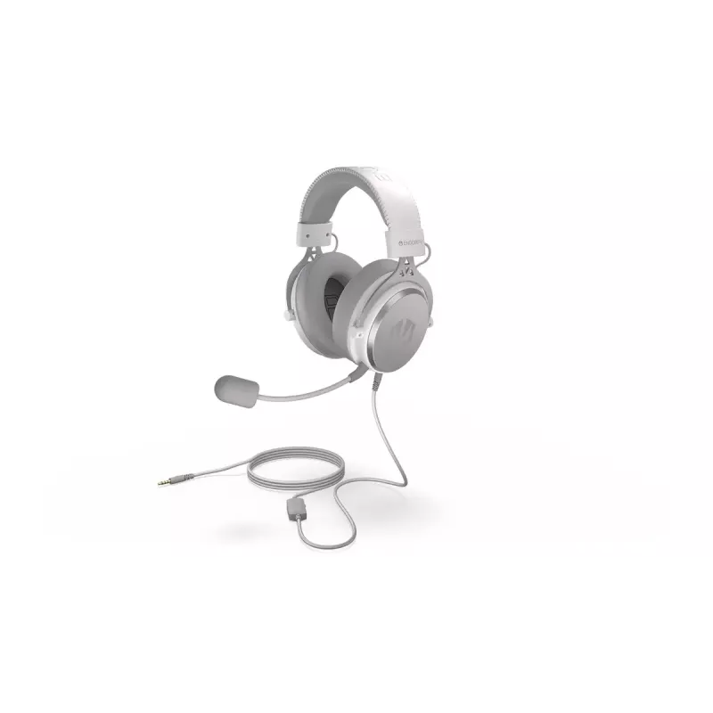 Wired binaural headset ENDORFY VIRO Plus USB Onyx White — 5.3 cm drivers, 20–20000 Hz, 98 dB, 32 Ω, detachable boom mic, 2.9 m cable