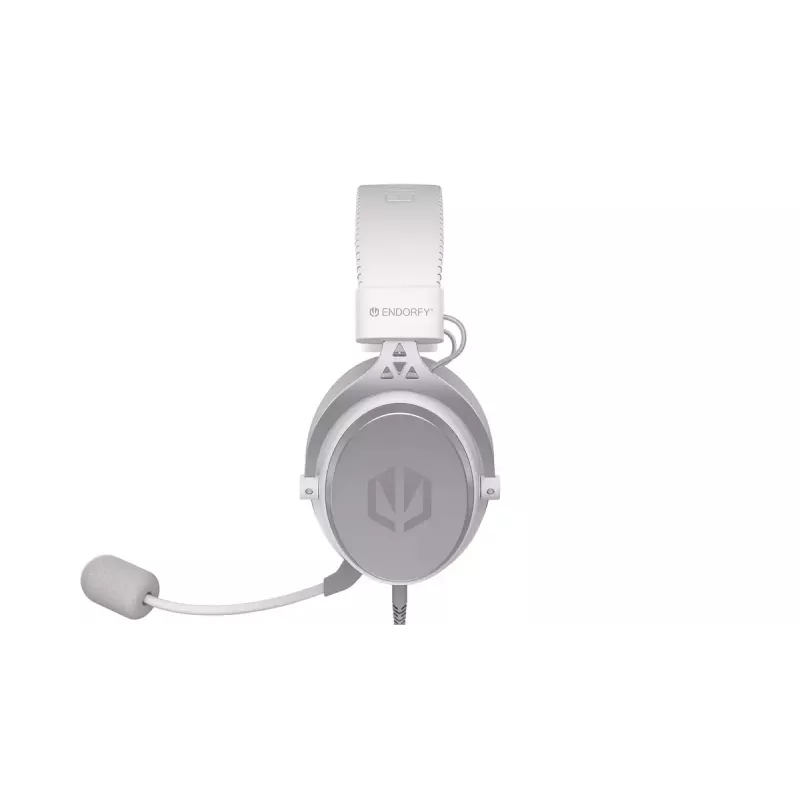 Wired binaural headset ENDORFY VIRO Plus USB Onyx White — 5.3 cm drivers, 20–20000 Hz, 98 dB, 32 Ω, detachable boom mic, 2.9 m cable