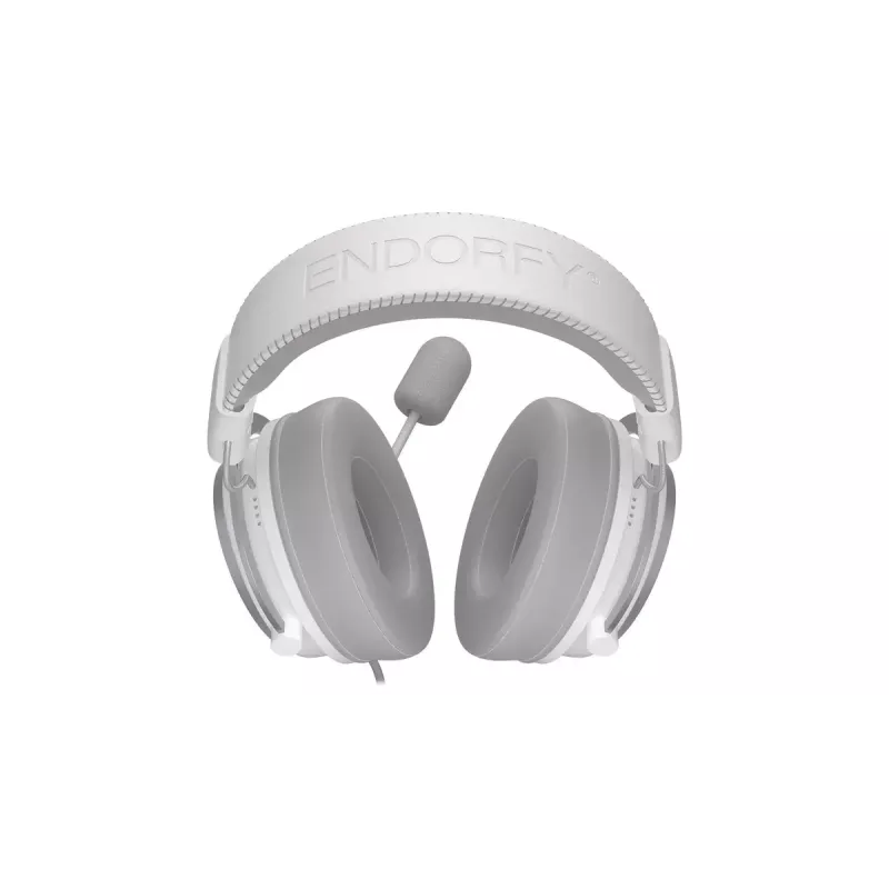 Wired binaural headset ENDORFY VIRO Plus USB Onyx White — 5.3 cm drivers, 20–20000 Hz, 98 dB, 32 Ω, detachable boom mic, 2.9 m cable