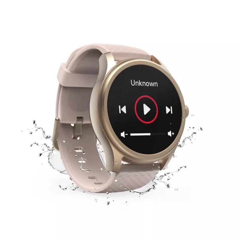 Hama Smartwatch 5010, Sleep Monitoring, Round, Waterproof, 1.38in, Rose (00178616)