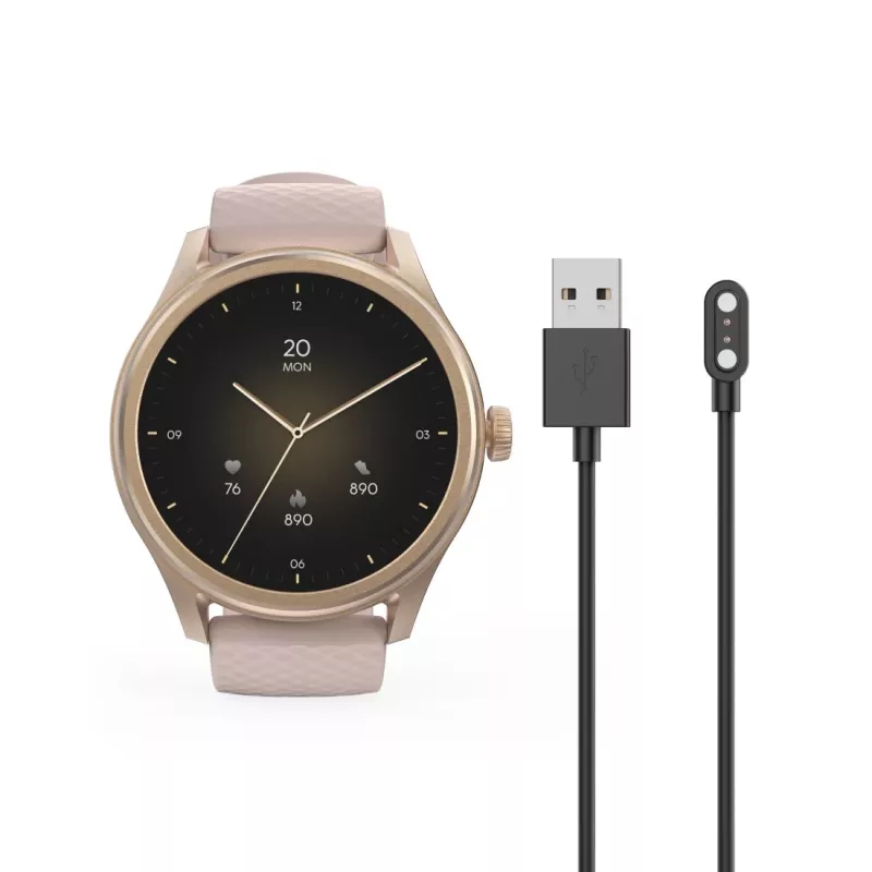 Hama Smartwatch 5010, Sleep Monitoring, Round, Waterproof, 1.38in, Rose (00178616)