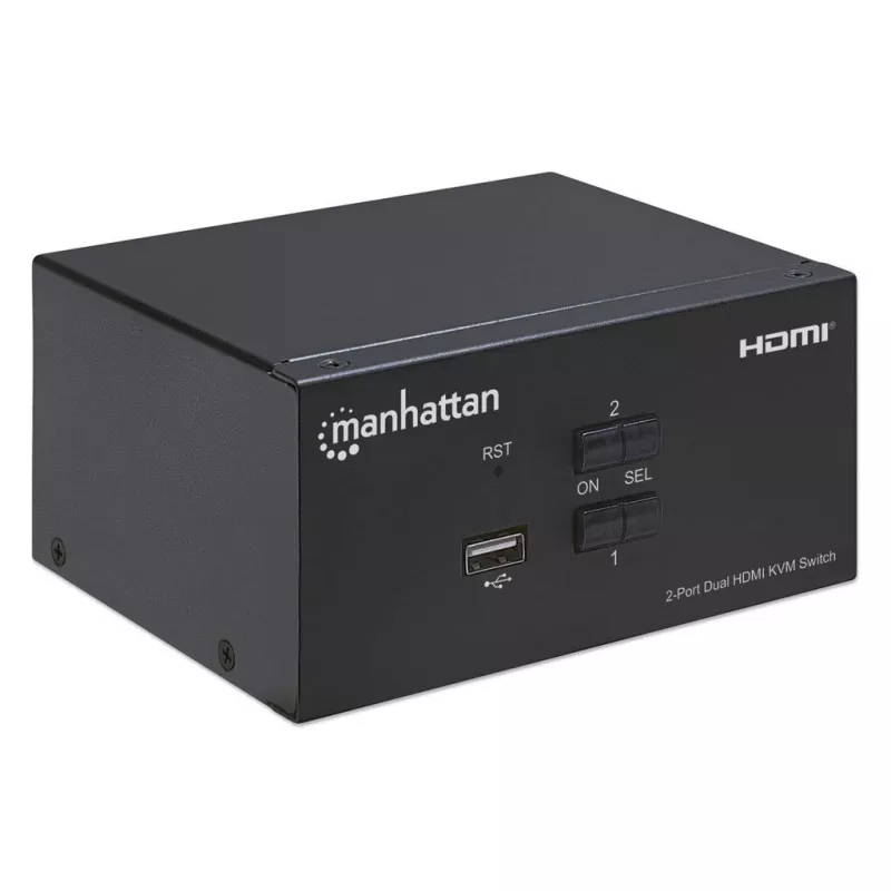 KVM Switch Manhattan 2-Port 4K HDMI USB Audio Control 2 Computers