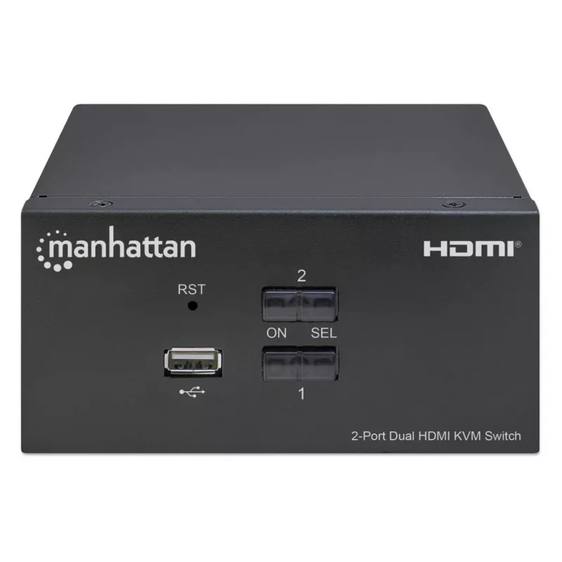 KVM Switch Manhattan 2-Port 4K HDMI USB Audio Control 2 Computers