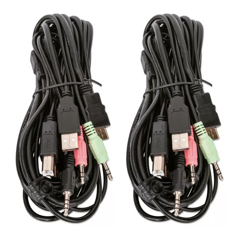 KVM Switch Manhattan 2-Port 4K HDMI USB Audio Control 2 Computers
