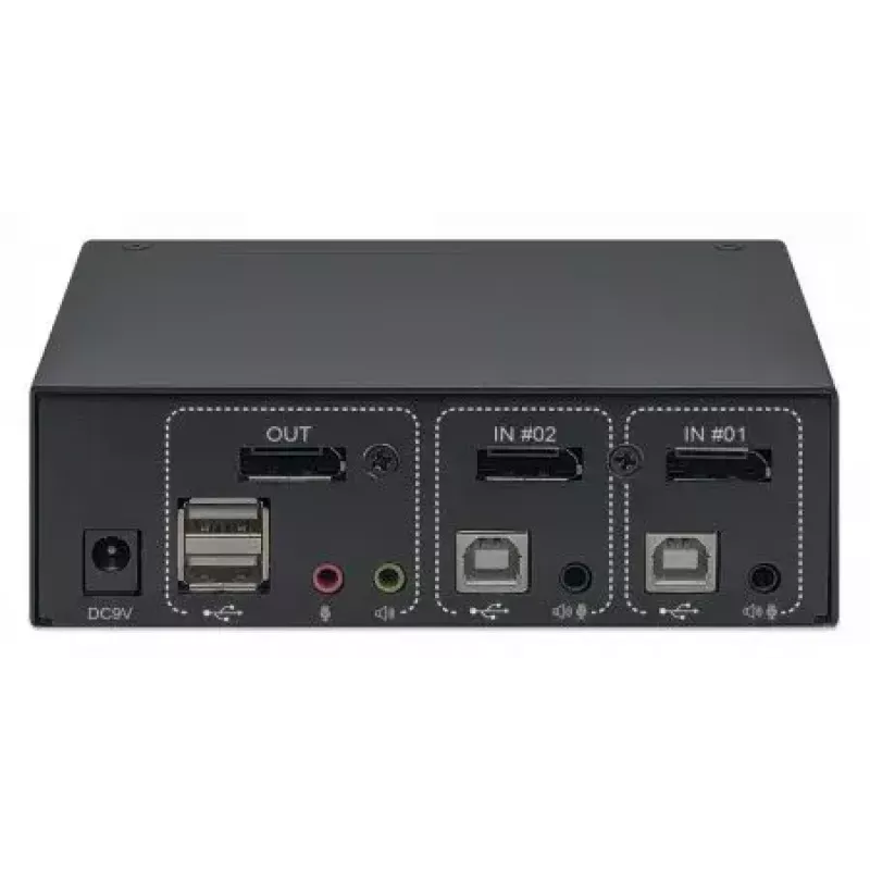 KVM Switch Manhattan DisplayPort 1.2 2-Port 4K@60Hz USB-A Audio