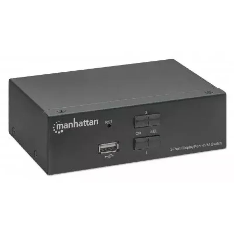 KVM Switch Manhattan DisplayPort 1.2 2-Port 4K@60Hz USB-A Audio
