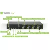 Techly IDATA DP-KVM4 KVM switch Rack mounting Black