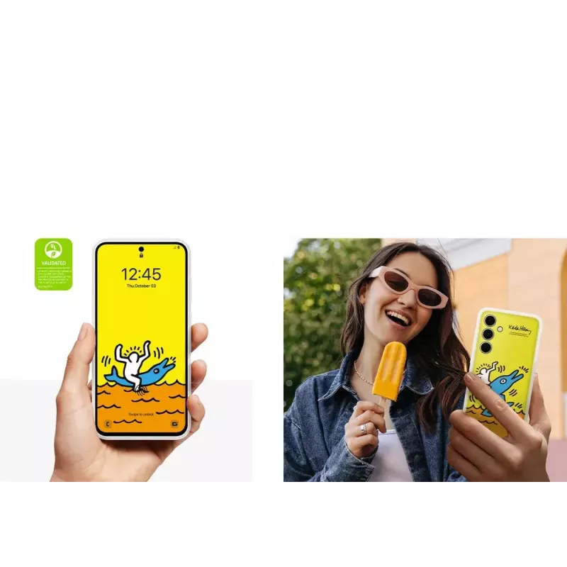 Cover Samsung Keith Haring Flipsuit Case for S24 FE Yellow