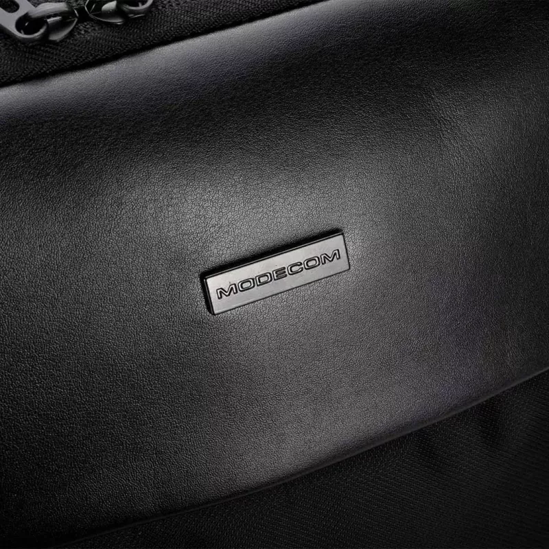 Laptop bag MODECOM Active 15 PLE‑MC‑ACTIVE‑15 for 15.6-inch laptops, 8GB RAM (label) — eco leather, black, zip closure, USB port