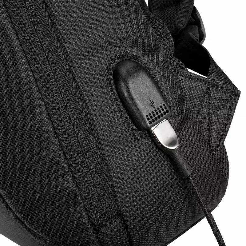 Laptop bag MODECOM Active 15 PLE‑MC‑ACTIVE‑15 for 15.6-inch laptops, 8GB RAM (label) — eco leather, black, zip closure, USB port