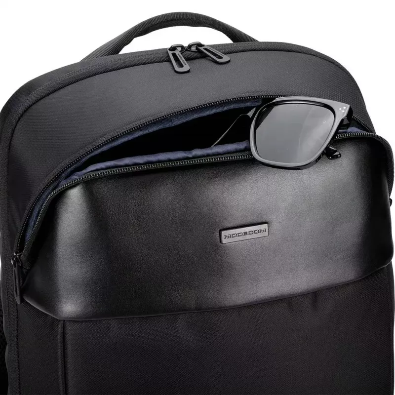 Laptop bag MODECOM Active 15 PLE‑MC‑ACTIVE‑15 for 15.6-inch laptops, 8GB RAM (label) — eco leather, black, zip closure, USB port