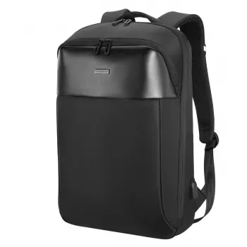 Laptop bag MODECOM Active 15 PLE‑MC‑ACTIVE‑15 for 15.6-inch laptops, 8GB RAM (label) — eco leather, black, zip closure, USB port