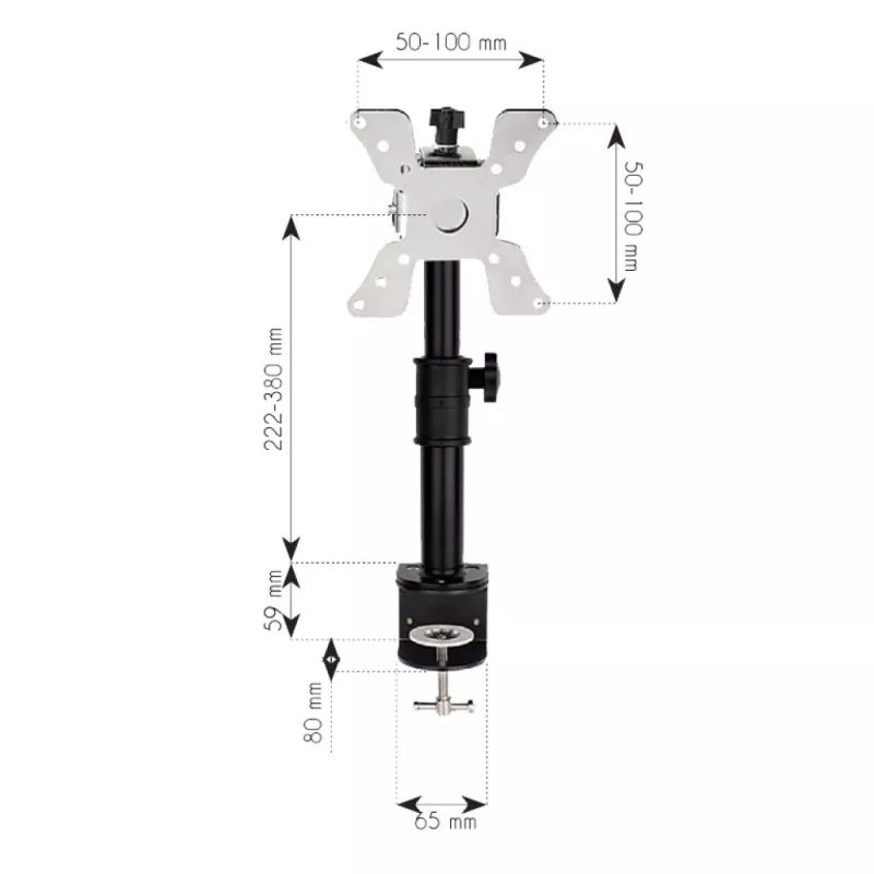 Monitor Mount Techly ICA-LCD-500BK 76.2 cm (30 inch) Desk Black