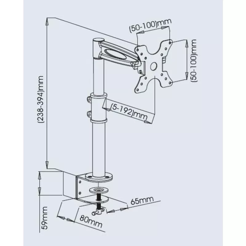 Techly 13-27 inch Desk Stand for Monitor Middle Arm Tilt” ICA-LCD 501BK