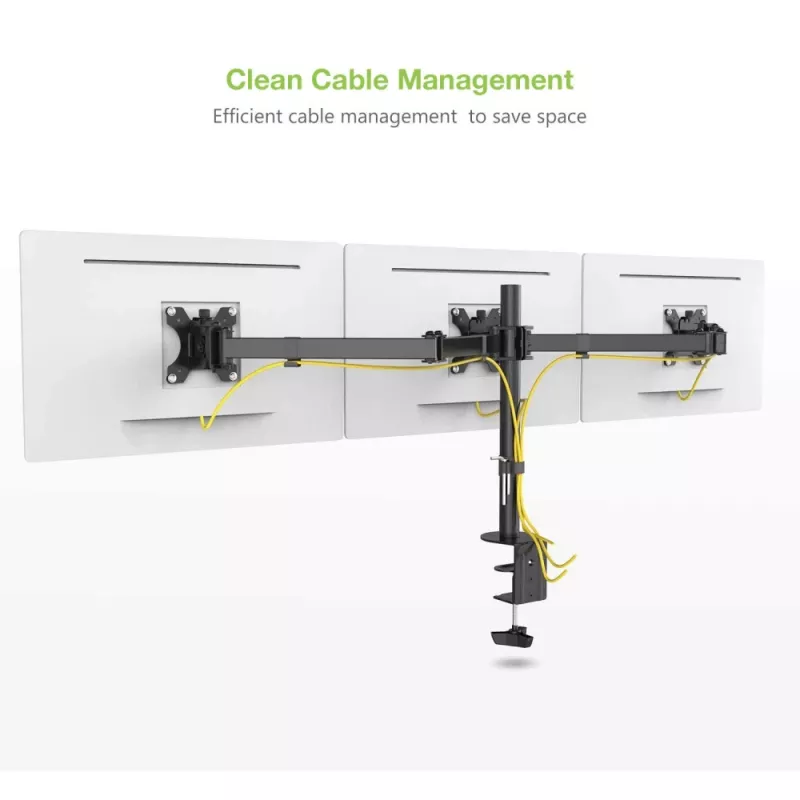 Techly 13-24 inch Desk Stand for 3 Monitors with Terminal” ICA-LCD 482-T