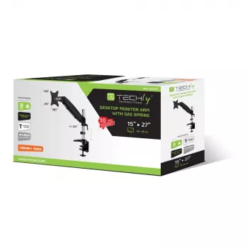 Techly Desk Tubular Gas Spring for Monitor 15-27 360mm Black” ICA-LCD 111-BK