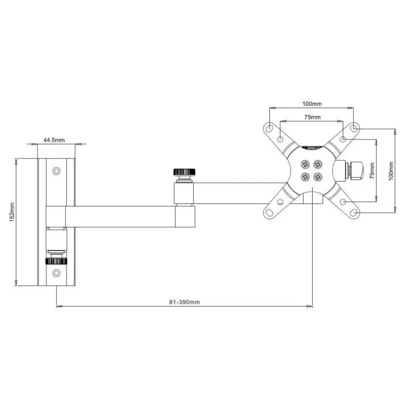 Techly 13-30 inch Wall Bracket for LED LCD TV Tilt 3 Joints Black” ICA-LCD 104BK