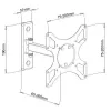 Techly 19-37 inch Wall Mount for LED LCD TV Tilt 2 Joints Black” ICA-LCD 2901