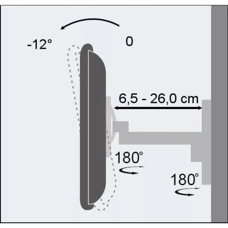 Techly 19-37 inch Wall Mount for LED LCD TV Tilt 2 Joints Black” ICA-LCD 2901