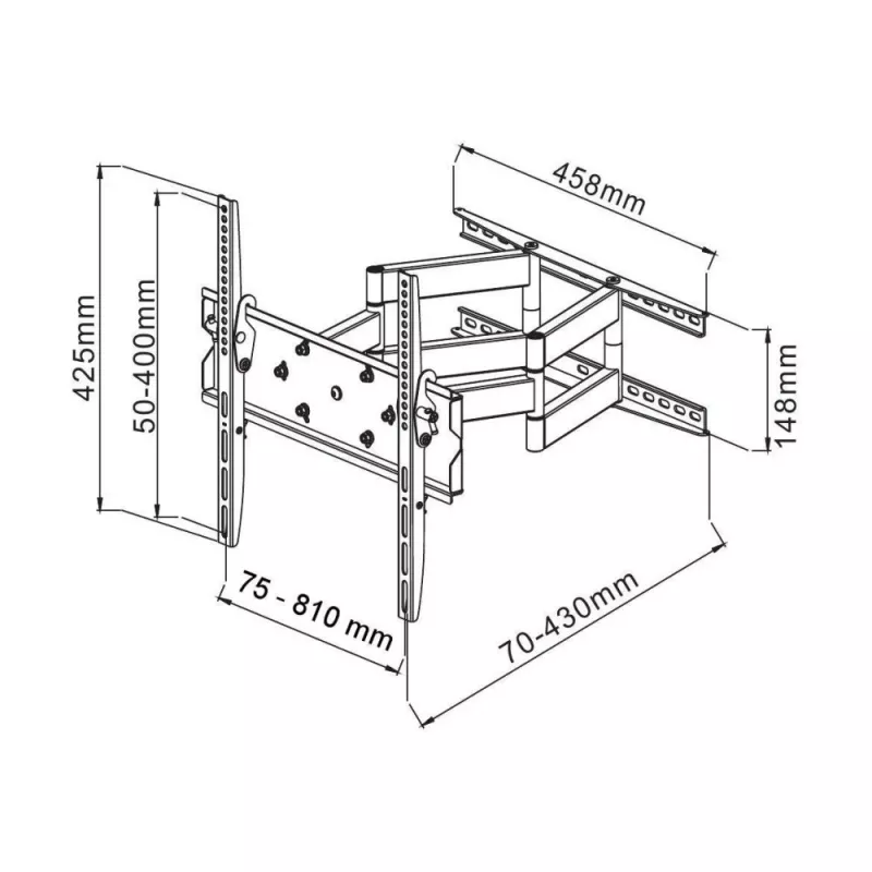 Techly 42-70 inch Wall Bracket for LED LCD TV Full-Motion Dual Arm” ICA-PLB 147XL