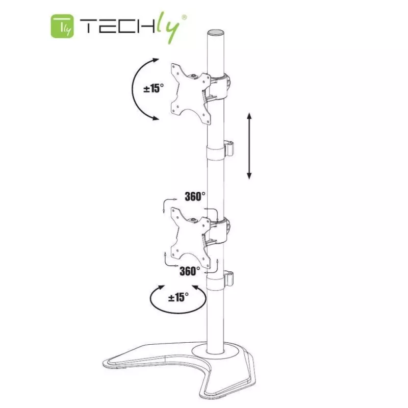 Techly ICA-LCD 2520V monitor mount / stand 68.6 cm (27 inch) Desk Black