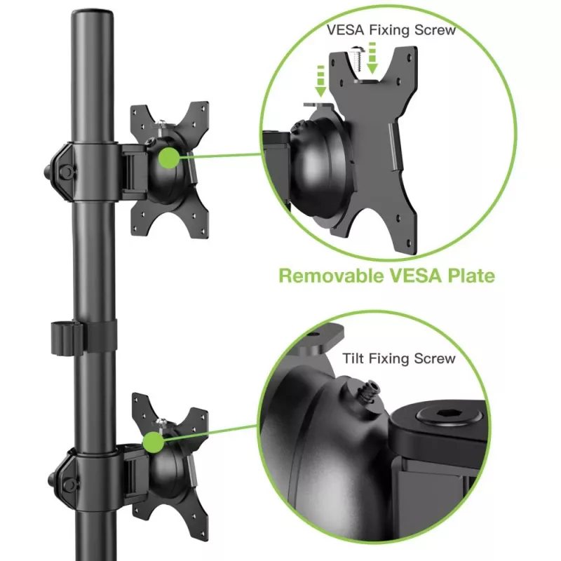 Techly ICA-LCD 2520V monitor mount / stand 68.6 cm (27 inch) Desk Black
