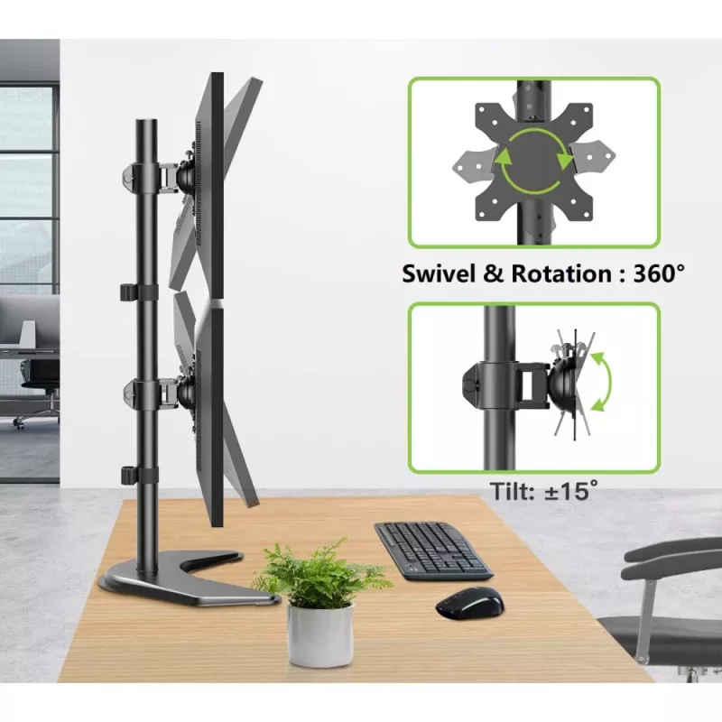 Techly ICA-LCD 2520V monitor mount / stand 68.6 cm (27 inch) Desk Black
