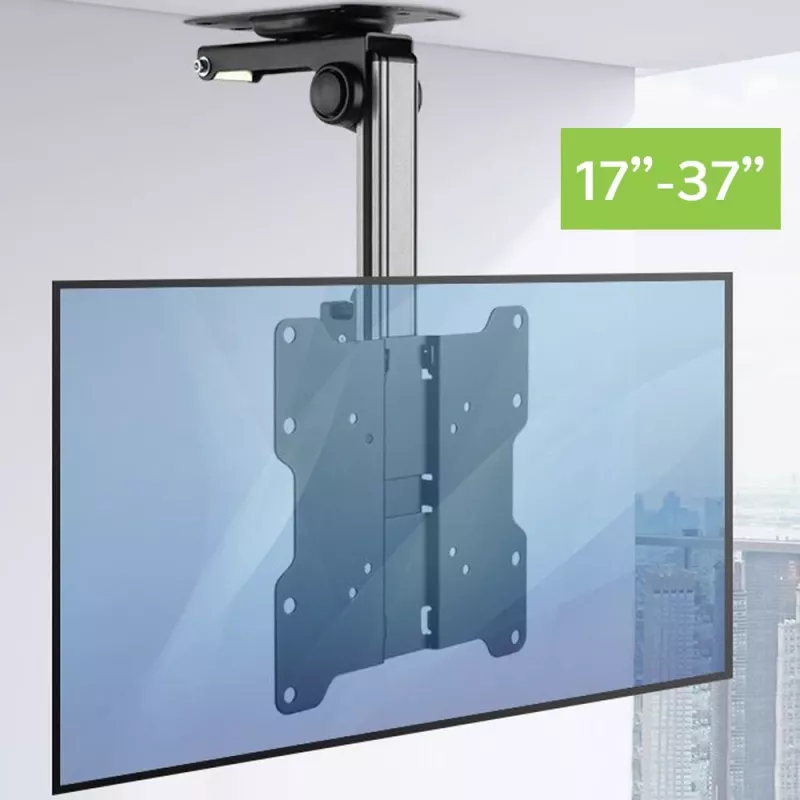 Techly Fold-Up Retractable Ceiling Mount for TV LED/LCD 17 inch-37 inch Black